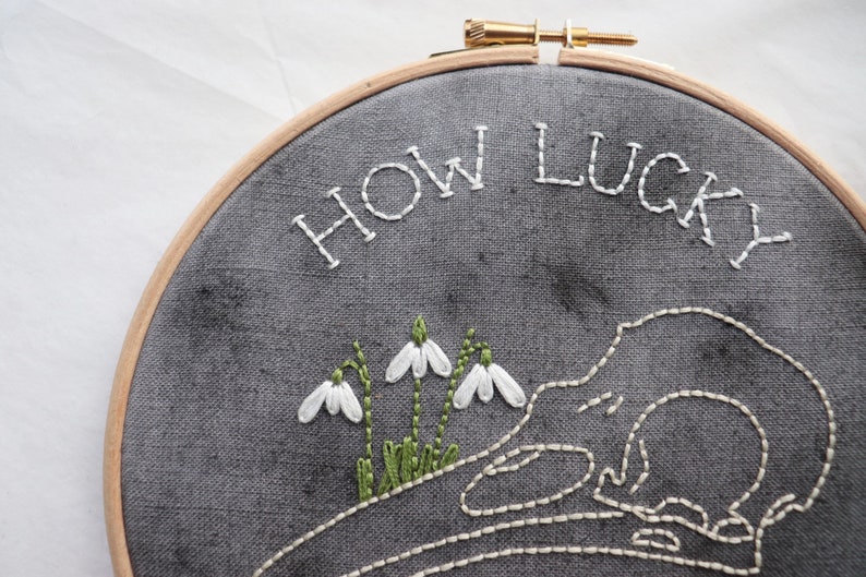 Vax/'ildan \u2018How Lucky I Have Been\u2019 hand embroidery art