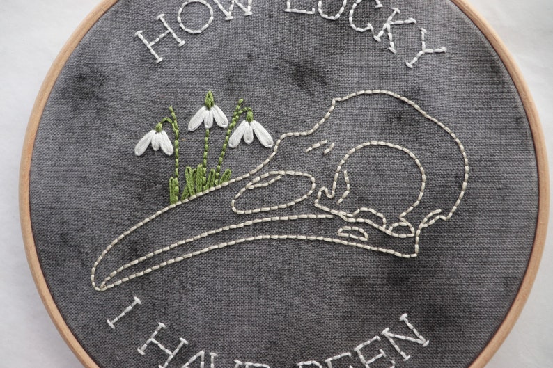 Vax/'ildan \u2018How Lucky I Have Been\u2019 hand embroidery art