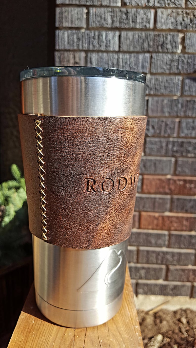 Ozark Trail 20oz Tumbler Insulated Cup Leather Sleeve Etsy