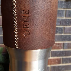 Ozark Trail 30oz Tumbler Insulated Cup Leather Sleeve - Personalized