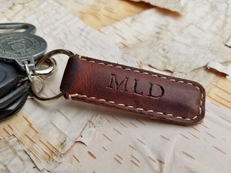 Leather KEY RING FOB With Secret Money Compartment | Etsy