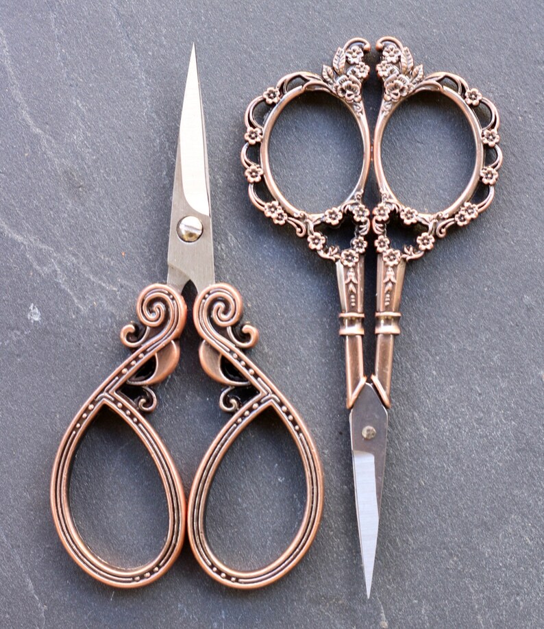 Tool set for sewing/embroidery- Craft tool set - Embroidery/Sewing- Bronze/Brass/Red- Finding sewing embroidery image 7