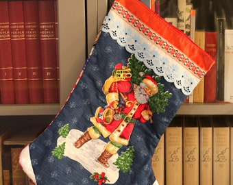 Chaussette de Noel- Botte de cadeau- Prêt à expédier- Fait à main