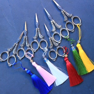 Emballage cadeau gratuite! - Ciseaux à Couture/Broderie- Style Gothique Argent- Tassel- Accessoires Pointus- Fourniture- Vintage