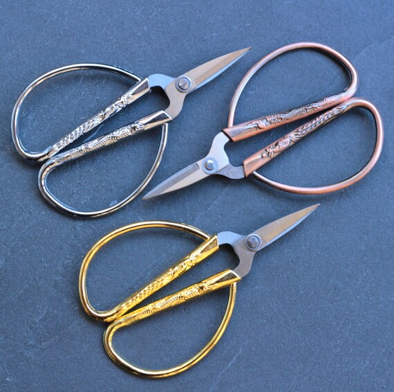 6 Gold Fish Size 3.5" Embroidery Scissors 