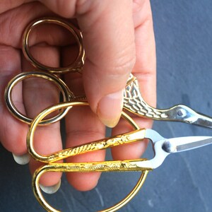 87 mm Forbicine Oro/Bronzato/Argento-Cucito/Ricamo Accessori a punta Fornitura/Regalo Stile vintage immagine 9