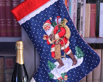 Chaussette de Noel- Botte de cadeau- Prêt à expédier- Fait à main