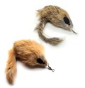 Cat Teaser Wand Refill with Carmel or Natural Color Rabbit Fur Mouse