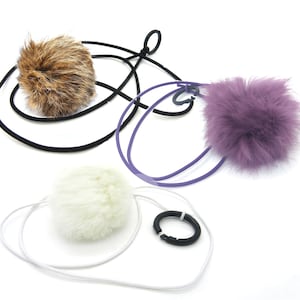 Jumbo Bouncy Ball Real Rabbit Fur String Cat Toy