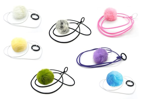 Bouncy Ball Real Rabbit Fur String Cat Toy Etsy Canada