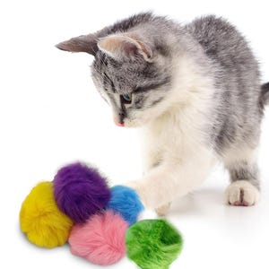 Rabbit Fur Pom Pom Balls - Choose a Color