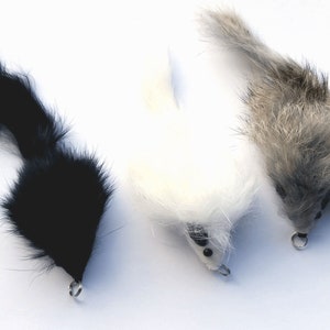 Cat Teaser Wand Refill with Long Hair Fur Mouse