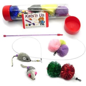 Mouse Cat Toy Teaser Wand & 3 Teaser Cat Toy Kit