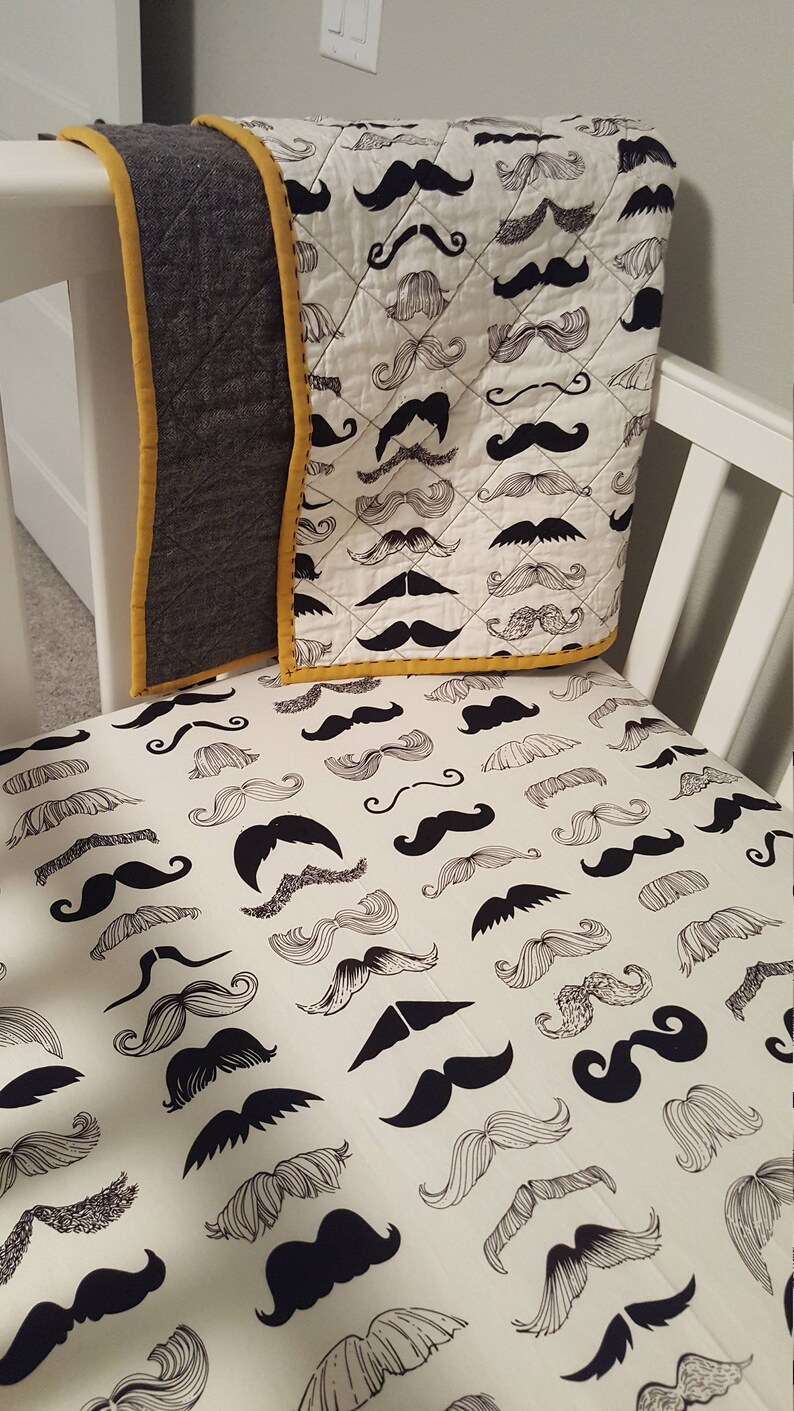 baby boy bedding baby shower gift Mustache crib sheet nursery bedding