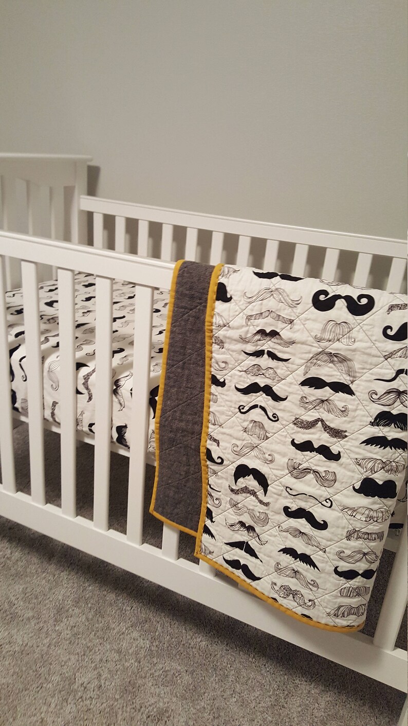 baby boy bedding baby shower gift Mustache crib sheet nursery bedding