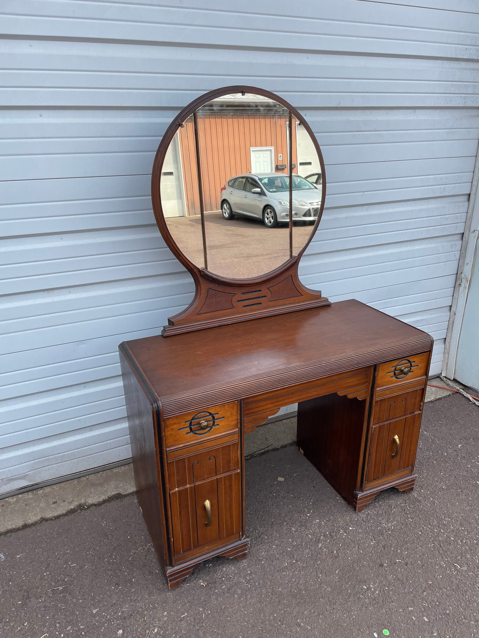 Antique Art Deco Bedroom Dressing Makeup Vanity with Mirror  Etsy