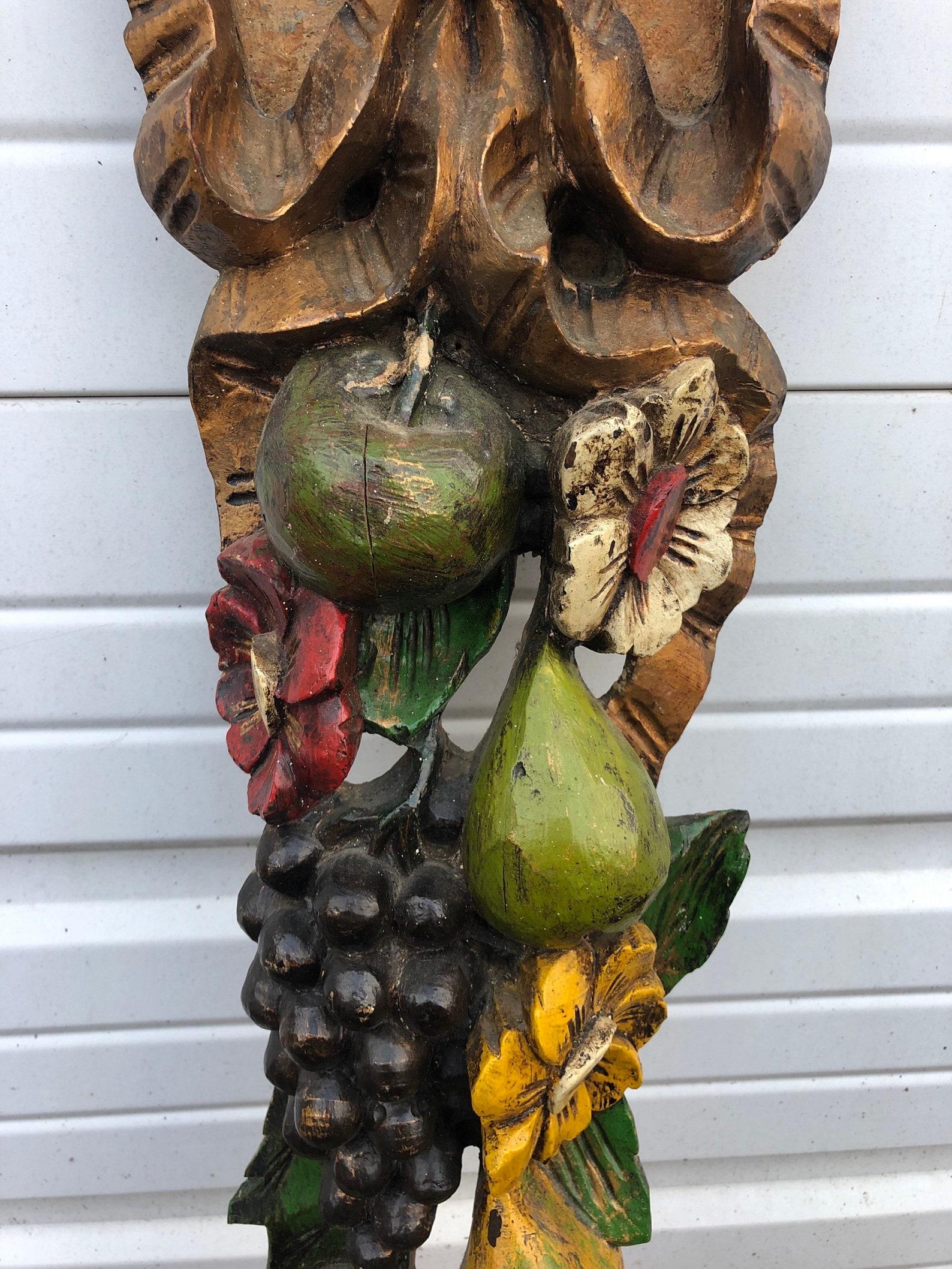 Vintage Wooden Carved Fruit Wall Hanging Large 34 Cuisine Décor Etsy