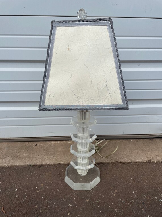Stacked lucite lamp deals