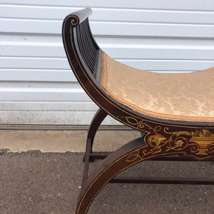 Taburete de vanidad victoriana antigua con diseño inlaid | Etsy