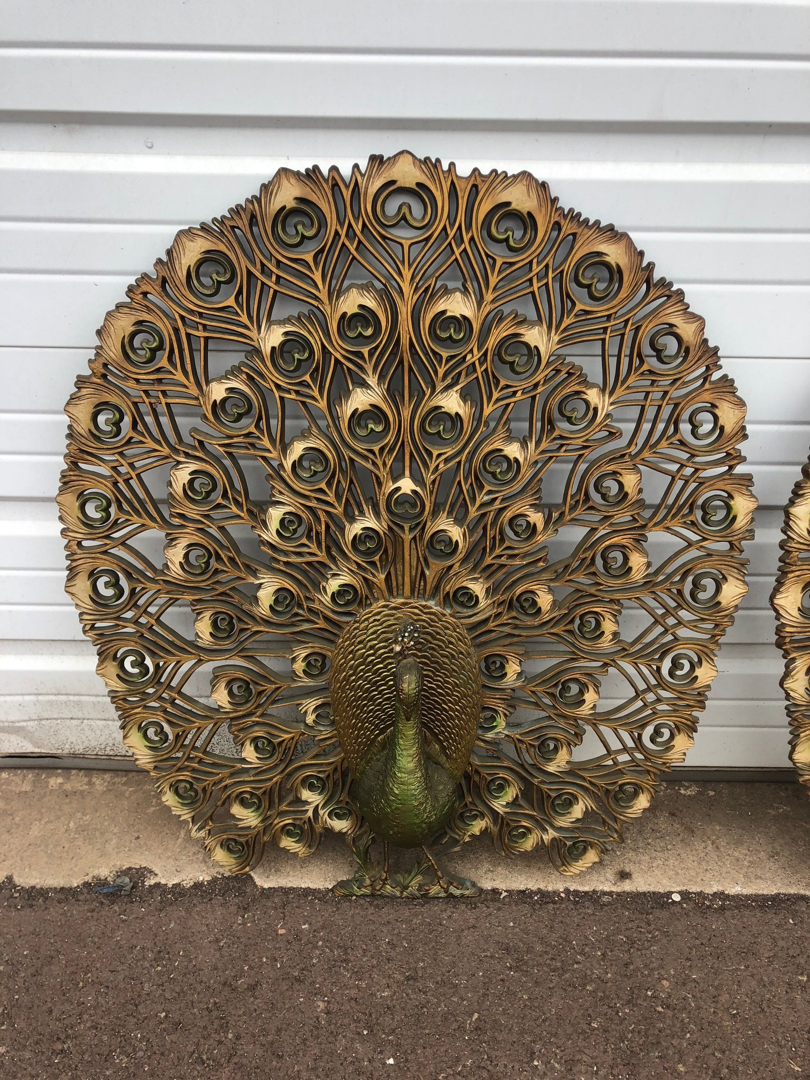 Vintage Pair Of Burwood Peacock Wall Hangings Mid Century Etsy