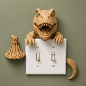 Decoración de pared divertida con forma de T-Rex de Creature Peekers™ para colocar en cualquier lugar / Regalo de dinosaurio / Regalo de inauguración de casa
