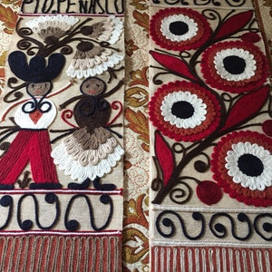Earthy colors wall hanging, burlap wall hanging, mid century wall hanging, theambersquirrel