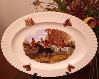 Fine Bone China Platter Hunting Scene  England