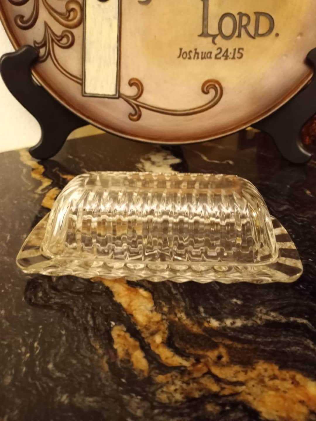 Vintage Depression Glass Butter Dish Etsy