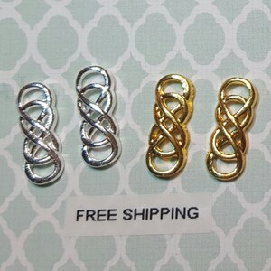 2 pc Silver or Gold Infinity Alloy Charm Nail Art or Crafts *Free Shipping*