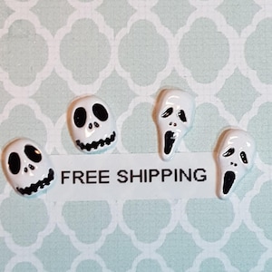 2 pc Jack Skellington or Scream Face Charm Nail Art or Crafts *Free Shipping*