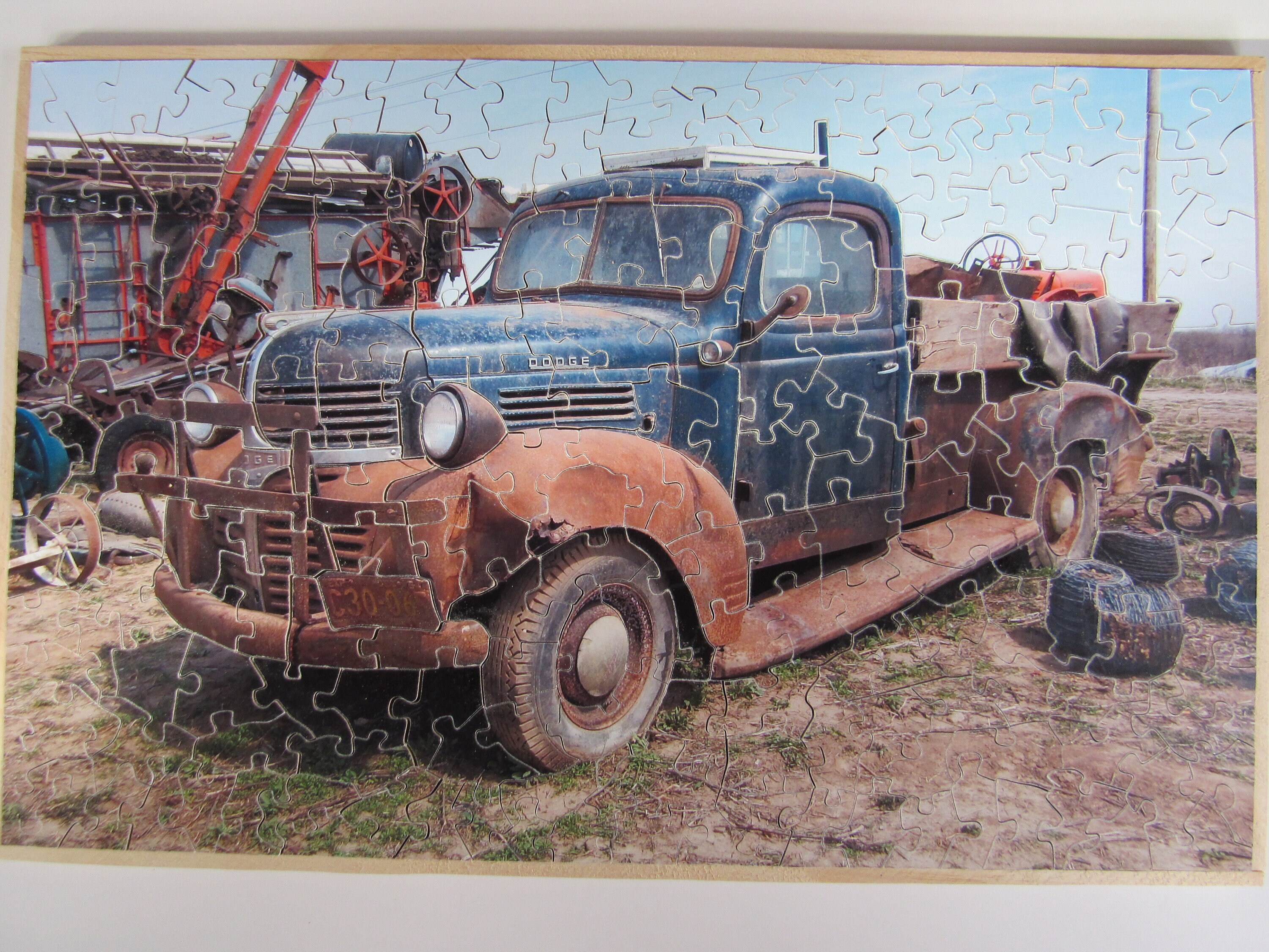 Wooden Jigsaw Puzzle Old Dodge Etsy