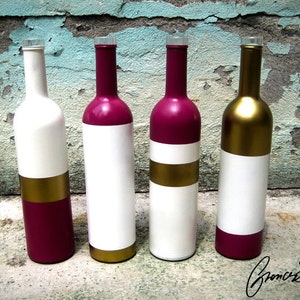 Bottiglie colorate - Gekleurde flessen - Glazen bloempot - Bottiglia design - Shabby