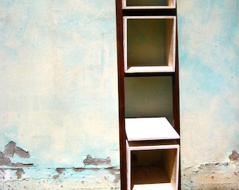 Scala Vintage con moduli mensola #1 - ladderplank - Arredo casa Boho - Porta oggetti - eco chich - Cubi - Woondecoratie