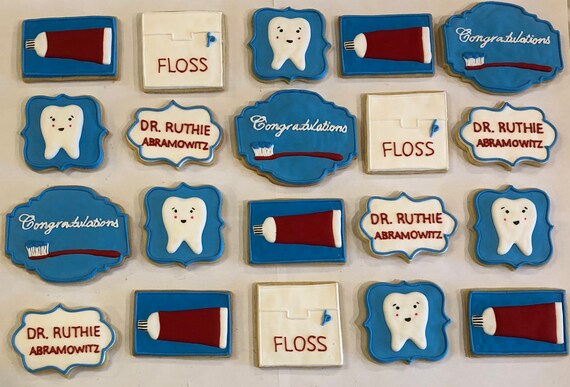 Dentist Congratulations Cookies / Toothbrush / toothpaste / tooth / flooss cookies