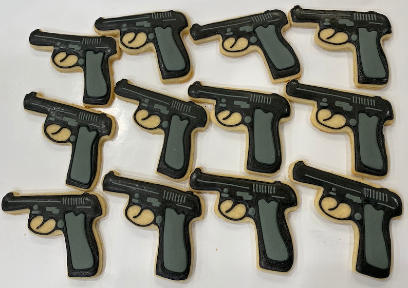 Gun Shaped Cookies/ Birthday Cookies/ Purim Cookies/ Police Etsy