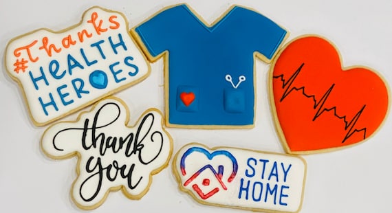 Doctor Nurse Cookies / Doctor Nurse Gift / Stay Home Cookies / Healthcare Cookie Appreciation