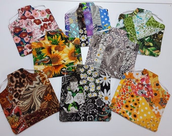 Buy 4 get 1 FREE! Crazy patchwork double-sided .Reversible. Chicken Jackets/ Saddles/Aprons.  Hen aprons. Hen saddles