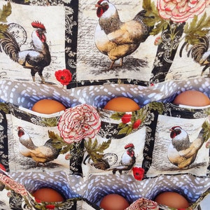 Chicken Eggs Collecting Gathering Half-body Apron/ 12 X-Large pockets/ Denim & canvas