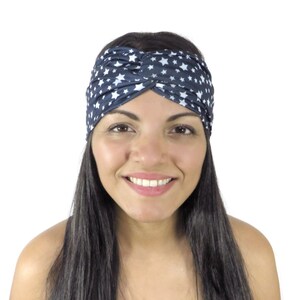 Yoga Headband Blue Star Headband Twist Headband Running Headband Wide Women Headband Turban Boho Headband Head Wrap Fitness Knot Headband