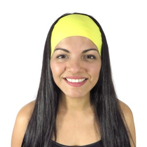 Yellow Yoga Headband Solid Headband Women Headband Fitness Headband Workout Headband Running Headband Nonslip Headband Wide Headband S225