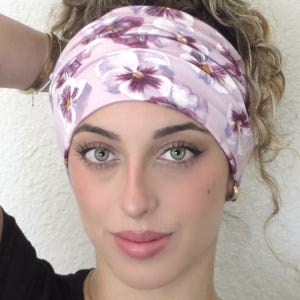 Boho Headband, Floral Wide Headband, Yoga Headband, Scrunch Headband, Running Headband, Tube Headband, Wide Turban, Head Wrap, Hair Scarf