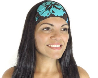No Slip Headband Running Headband Yoga Headband Floral Workout Headband Spandex Headband Wicking Headband Turban Headband Wide Headband S226