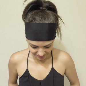 Yoga Headband Black Headband Fitness Headband Workout Headband Wide Headband No Slip Headband Gym Women Headband Wicking Headband S9 image 6