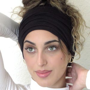 Black Headband, Scrunch Headband, Yoga Headband, Running Headband, Workout Headband, Fitness Headband, Extra Wide Headband, Turban Headband