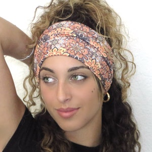 Boho Scrunchy Headband, Hippie Wide Headband, Yoga Headband, Bandana Headband, Women Hair Accessories, Teal Headband, Knot Headband, Turban
