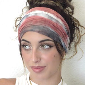 Wide Headband, Tie Dye Scrunch Headband, Extra Wide Jersey Headband, Soft Yoga Headband, Running Headband, Women Headband, Men Headband
