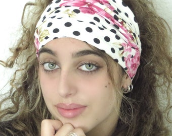 Boho Headband, Extra Wide Headband, Yoga Headband, Scrunch Headband, Floral Headband, Tube Headband, Wide Turban, Head Wrap, Hair Scarf