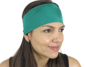 Yoga Headband Solid Green Headband Fitness Headband No Slip Workout Headband Hair Accessories Spinning Wide Headband Boho Women Turban S69