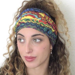Wide Tube Headband, Boho Headband, Abstract  Headband, Scrunch Headband, Women Headband, Workout Headband, Hair Wrap, Men Dreadlocks Wrap