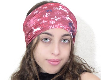 Red Headband, Christmas Headband, Turban Headband, Extra Wide Headband, Yoga Headband, Adult Headband, Women Headband, Headwrap, Turban